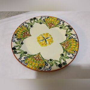 CMG hand made in Portugal ceramic plate peacock 8.75”